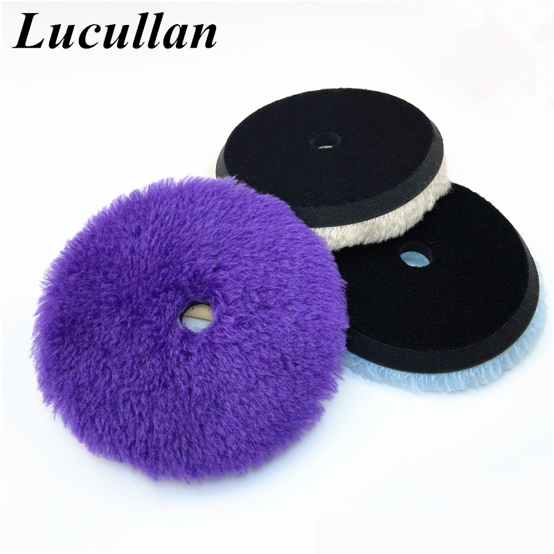 Interior Detailing Kit - Luckullan 150mmウール研磨スポンジキット高密度ラマハーブ花粉切削バフパッド車用研磨機