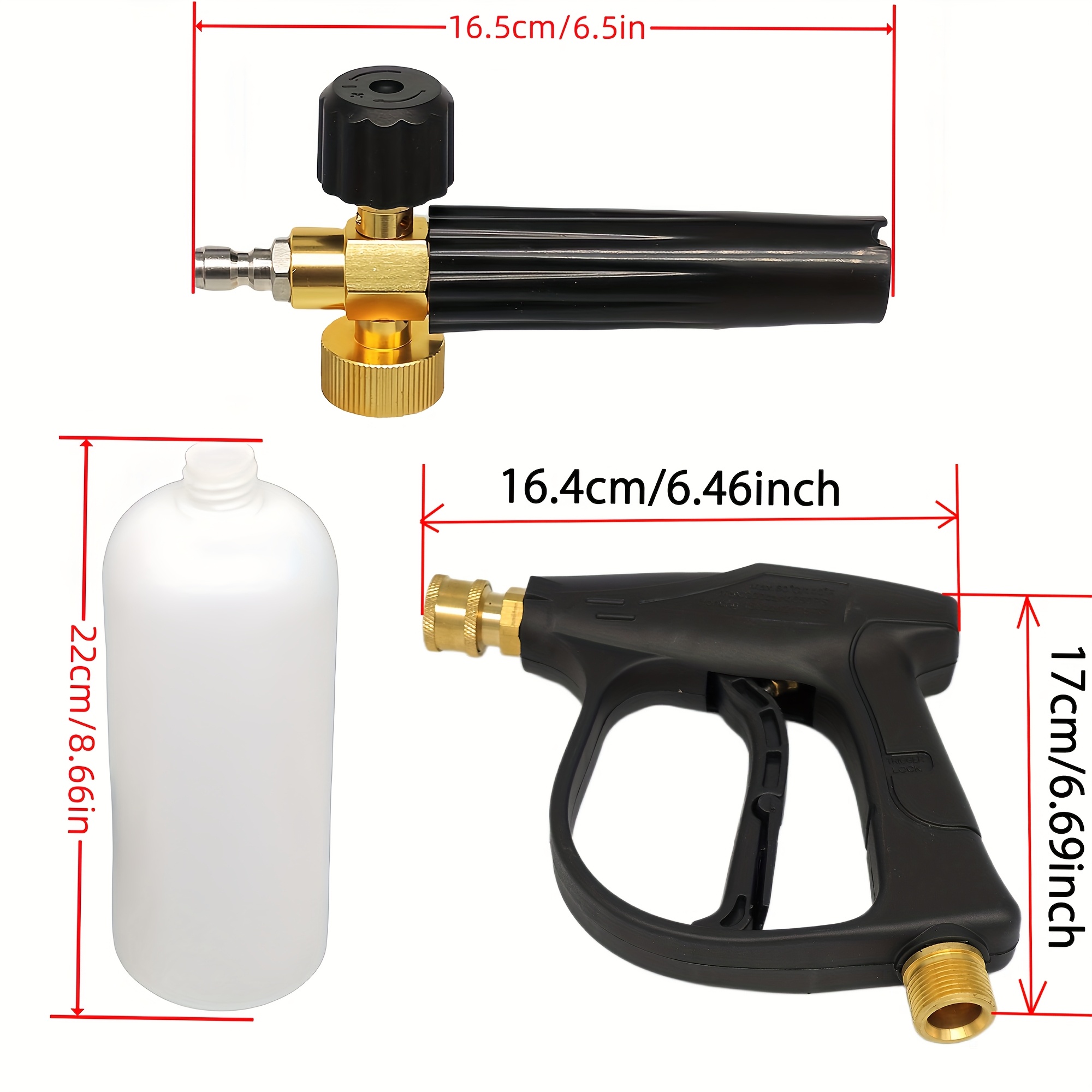 高圧洗浄機ショートガン、フォームキャノン付き、1/4インチク - Pressure Washer Foam Gun のレビューと価格